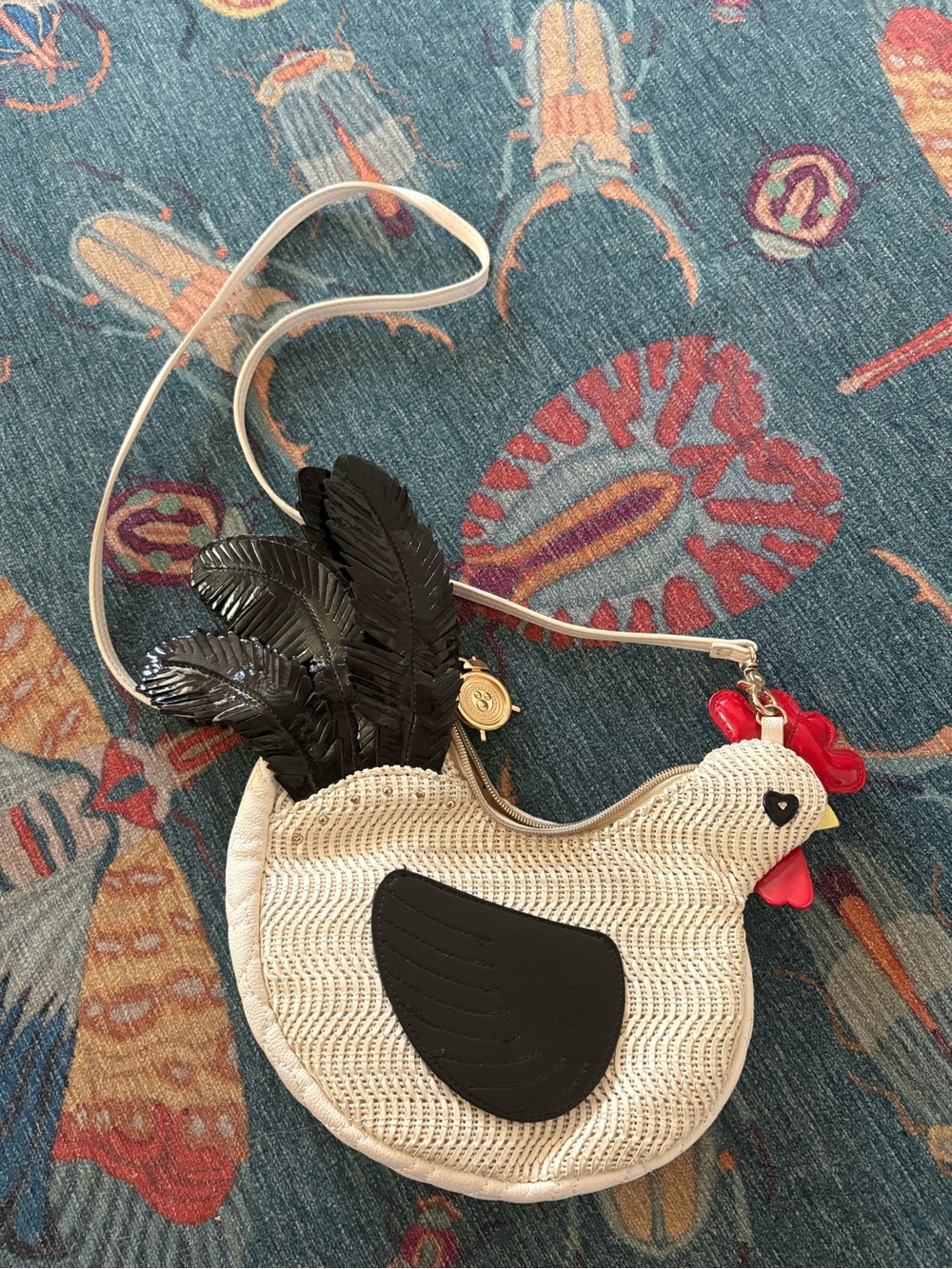 Vintage rare Betsey Johnson Wing Man rooster purse